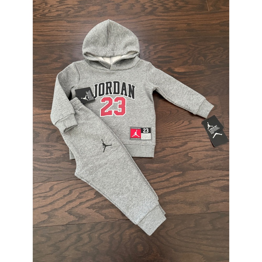 Jordan Kids 2-Piece Hoodie and Jogger Set Carbon Heather Grey 18M 65C651-GEH